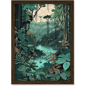 Artery8 Amazon Rainforest Flora Landscape Illustration Artwork Framed Wall Art Print A4 Artery8 Amazon Rainforest Flora Landscape Illustration Artwork Framed Wall Art Print A4
