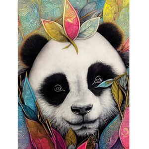 Doppelganger33 LTD Cute Panda In Bright Colourful Tribal Pattern Jungle Leaves Illustration Large Wall Art Poster Print Thick Paper 18X24 Inch Doppelganger33 LTD Cute Panda In Bright Colourful Tribal Pattern Jungle Leaves Illustration Large Wall Art Poster Print Thick Paper 18X24 Inch
