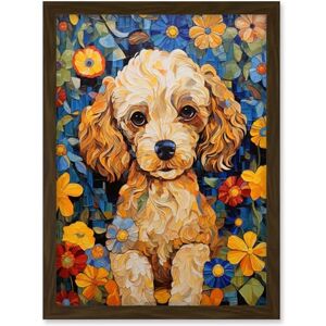 Artery8 Cockapoo Puppy Oil Painting Colourful Bright Bold Floral Fun Artwork Framed Wall Art Print A4 Artery8 Cockapoo Puppy Oil Painting Colourful Bright Bold Floral Fun Artwork Framed Wall Art Print A4