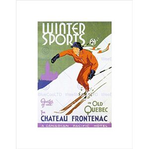 Wee Blue Coo Travel Winter Sport Ski Snow Quebec Canada Frontenac Hotel Wall Art Print Wee Blue Coo Travel Winter Sport Ski Snow Quebec Canada Frontenac Hotel Wall Art Print