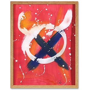 Artery8 Hendo Tanuki Abstract Painting Ox Circle Cross Art Print Framed Poster Wall Decor 12x16 inch Artery8 Hendo Tanuki Abstract Painting Ox Circle Cross Art Print Framed Poster Wall Decor 12x16 inch
