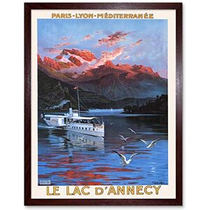 Wee Blue Coo Travel Tourism Mountain Lake D'Annecy France Vintage Advertising Art Print Framed Poster Wall Decor 12X16 Inch Wee Blue Coo Travel Tourism Mountain Lake D'Annecy France Vintage Advertising Art Print Framed Poster Wall Decor 12X16 Inch