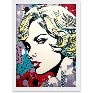 Artery8 Bond Girl Comic Book Style Purple Blue Red Polka Dot Pattern Portrait Halftone Artwork Framed Wall Art Print A4 Artery8 Bond Girl Comic Book Style Purple Blue Red Polka Dot Pattern Portrait Halftone Artwork Framed Wall Art Print A4