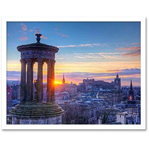Wee Blue Coo Dt Calton Hill Edinburgh Sunset Art Print Framed Poster Wall Decor 12X16 Inch Wee Blue Coo Dt Calton Hill Edinburgh Sunset Art Print Framed Poster Wall Decor 12X16 Inch