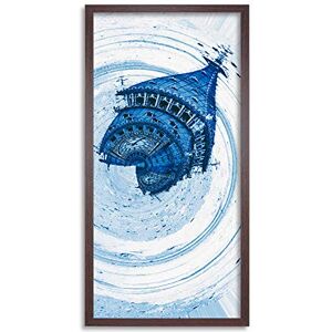 Wee Blue Coo Big Ben Clock London Swirl Abstract Long Panel Framed Wall Art Print Wee Blue Coo Big Ben Clock London Swirl Abstract Long Panel Framed Wall Art Print
