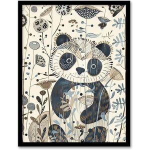 Artery8 Cute Smiling Baby Panda in Wildflower Garden Kids Bedroom Artwork Framed Wall Art Print 18X24 Inch Artery8 Cute Smiling Baby Panda in Wildflower Garden Kids Bedroom Artwork Framed Wall Art Print 18X24 Inch