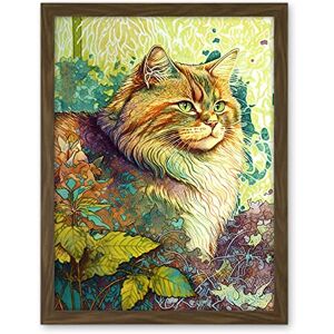 Artery8 Siberian Cat in Nature Vibrant Colourful Modern Portrait Illustration Artwork Framed Wall Art Print 18X24 Inch Artery8 Siberian Cat in Nature Vibrant Colourful Modern Portrait Illustration Artwork Framed Wall Art Print 18X24 Inch
