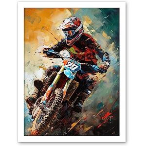 Artery8 Motocross Race Driver Sport Action Shot Painting Artwork Framed Wall Art Print 18X24 Inch Artery8 Motocross Race Driver Sport Action Shot Painting Artwork Framed Wall Art Print 18X24 Inch