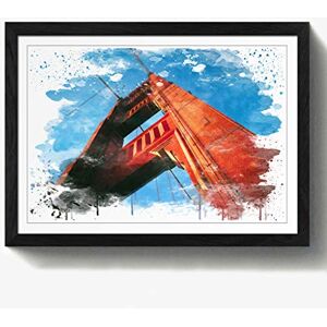 Arty Pie Framed Print Black A2 (24.5x18 Inch) The Golden Gate Bridge San Francisco California (6) V3, Wood, Multi-Colour, 60 x 42 x 2 cm Arty Pie Framed Print Black A2 (24.5x18 Inch) The Golden Gate Bridge San Francisco California (6) V3, Wood, Multi-Colour, 60 x 42 x 2 cm