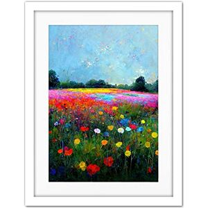 Doppelganger33 LTD Delicate Wildflower Meadow Abstract Colourful Modern Artwork Framed Wall Art Print 18X24 Inch Doppelganger33 LTD Delicate Wildflower Meadow Abstract Colourful Modern Artwork Framed Wall Art Print 18X24 Inch