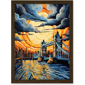 Artery8 London Tower Bridge Dramatic Sunset Vibrant Artwork Blue Orange River Thames England Cloudy Sky Artwork Framed A3 Wall Art Print Artery8 London Tower Bridge Dramatic Sunset Vibrant Artwork Blue Orange River Thames England Cloudy Sky Artwork Framed A3 Wall Art Print