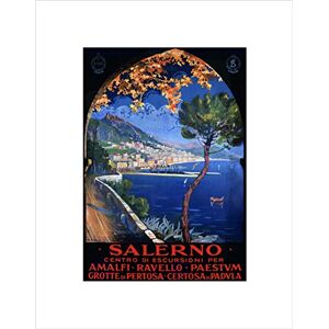 Wee Blue Coo TRAVEL SALERNO MEDITERRANEAN ITALY VINTAGE ADVERT FRAMED ART PRINT B12X1681 Wee Blue Coo TRAVEL SALERNO MEDITERRANEAN ITALY VINTAGE ADVERT FRAMED ART PRINT B12X1681