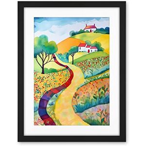 Artery8 Countryside Path In Spring Folk Art Landscape Watercolour Painting Artwork Framed Wall Art Print 18X24 Inch Artery8 Countryside Path In Spring Folk Art Landscape Watercolour Painting Artwork Framed Wall Art Print 18X24 Inch