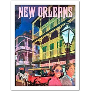 Wee Blue Coo New Orleans USA Travel Artwork Framed Wall Art Print 18X24 Inch Wee Blue Coo New Orleans USA Travel Artwork Framed Wall Art Print 18X24 Inch
