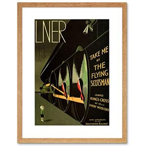 Wee Blue Coo Travel Lner Railway Flying Scotsman UK Locomotive Vintage Ad Art Framed Wall Art Print Wee Blue Coo Travel Lner Railway Flying Scotsman UK Locomotive Vintage Ad Art Framed Wall Art Print