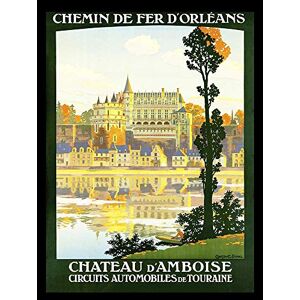 Wee Blue Coo Travel Transport Tourism Chateau Amboise Castle Lake Train France Art Print Poster Wall Decor 12X16 Inch Wee Blue Coo Travel Transport Tourism Chateau Amboise Castle Lake Train France Art Print Poster Wall Decor 12X16 Inch