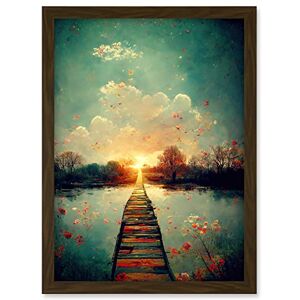 Doppelganger33 LTD Path Into The Light Calm Landscape Oil Painting Artwork Framed A3 Wall Art Print Doppelganger33 LTD Path Into The Light Calm Landscape Oil Painting Artwork Framed A3 Wall Art Print