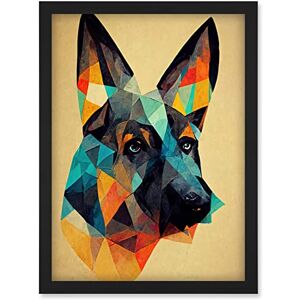 Doppelganger33 LTD German Shepherd Alsatian Dog Colourful Geometric Artwork Framed Wall Art Print A4 Doppelganger33 LTD German Shepherd Alsatian Dog Colourful Geometric Artwork Framed Wall Art Print A4
