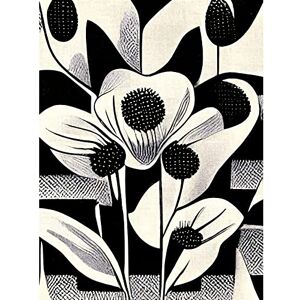 Wee Blue Coo Monochrome Black White Abstract Retro Flower Pattern Unframed Wall Art Print Poster Home Decor Premium Wee Blue Coo Monochrome Black White Abstract Retro Flower Pattern Unframed Wall Art Print Poster Home Decor Premium