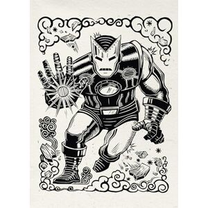 Komar Wall Picture Marvel Iron Man Lino-Cut Size 50 x 70 cm Children's Room Wall Decoration Komar Wall Picture Marvel Iron Man Lino-Cut Size 50 x 70 cm Children's Room Wall Decoration