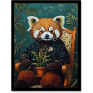Artery8 Plant Lover Red Panda Kimono Surreal Portrait Living Room Artwork Framed Wall Art Print 18X24 Inch Artery8 Plant Lover Red Panda Kimono Surreal Portrait Living Room Artwork Framed Wall Art Print 18X24 Inch