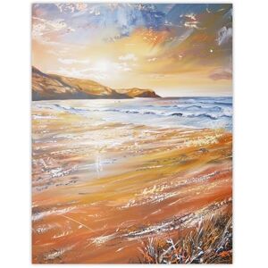 Artery8 Woolacombe Bay Seaside Sunset Coastal Landscape Living Room Extra Large XL Wall Art Poster Print Artery8 Woolacombe Bay Seaside Sunset Coastal Landscape Living Room Extra Large XL Wall Art Poster Print