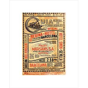 Wee Blue Coo Travel Antique Spanish Rail Timetable Steam Engine Spain Wall Art Print Wee Blue Coo Travel Antique Spanish Rail Timetable Steam Engine Spain Wall Art Print