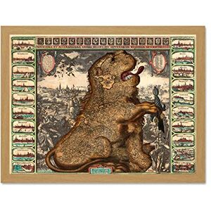 Wee Blue Coo Map Antique Belgium Netherlands Lion Sword Art Large Framed Art Print Poster Wall Decor 18x24 inch Wee Blue Coo Map Antique Belgium Netherlands Lion Sword Art Large Framed Art Print Poster Wall Decor 18x24 inch