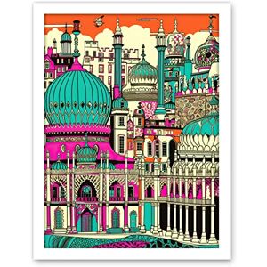 Artery8 Brighton Royal Pavilion Palace Vibrant Detailed Artwork Framed Wall Art Print 18X24 Inch Artery8 Brighton Royal Pavilion Palace Vibrant Detailed Artwork Framed Wall Art Print 18X24 Inch