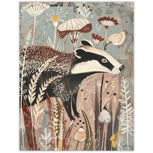 Artery8 Rustic Woodland Badger Artwork Forest Wildflowers Living Room Large Wall Art Poster Print Thick Paper 18X24 Inch Artery8 Rustic Woodland Badger Artwork Forest Wildflowers Living Room Large Wall Art Poster Print Thick Paper 18X24 Inch
