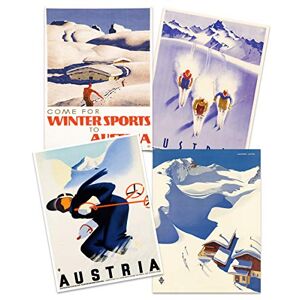 Wee Blue Coo Austria Skiing Travel Winter Sport Snow Alps Unframed Wall Art Print Poster Home Decor Premium Pack of 4 Wee Blue Coo Austria Skiing Travel Winter Sport Snow Alps Unframed Wall Art Print Poster Home Decor Premium Pack of 4