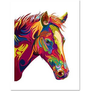Fine Art Prints Horse Illustration Swirly Colourful Large Framed Art Print Wall Poster 18x24 inch Fine Art Prints Horse Illustration Swirly Colourful Large Framed Art Print Wall Poster 18x24 inch