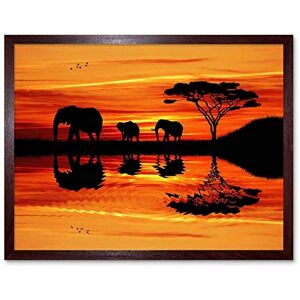 Wee Blue Coo Photo Composition African Elephant Silhouette Sunset Art Print Framed Poster Wall Decor 12X16 Inch Wee Blue Coo Photo Composition African Elephant Silhouette Sunset Art Print Framed Poster Wall Decor 12X16 Inch