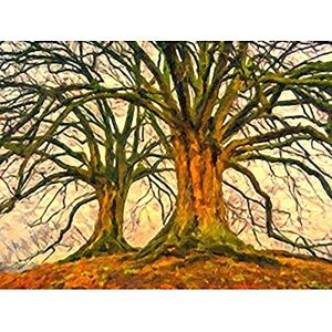 Fine Art Prints Twin Trees Painting Art Print Canvas Premium Wall Decor Poster Fine Art Prints Twin Trees Painting Art Print Canvas Premium Wall Decor Poster