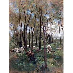 Artery8 Anton Mauve Sheep Herd In A Forest Summer Painting Unframed Wall Art Print Poster Home Decor Premium Artery8 Anton Mauve Sheep Herd In A Forest Summer Painting Unframed Wall Art Print Poster Home Decor Premium