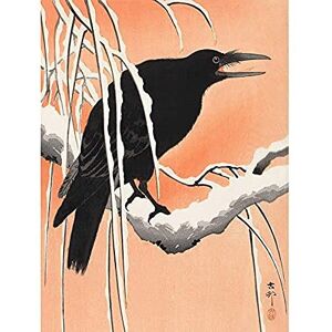 Wee Blue Coo Crow Snowy Branch Ohara Koson Unframed Art Print Poster Wall Decor 12x16 inch Wee Blue Coo Crow Snowy Branch Ohara Koson Unframed Art Print Poster Wall Decor 12x16 inch