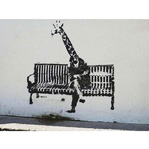 Wee Blue Coo Banksy Giraffe On Bench Graffiti Street Art Print Poster Wall Decor 12X16 Inch Wee Blue Coo Banksy Giraffe On Bench Graffiti Street Art Print Poster Wall Decor 12X16 Inch