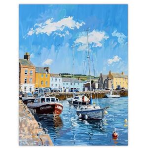 Artery8 St Andrews Harbour Boats Seaside Town Painting Bathroom Toilet Extra Large XL Wall Art Poster Print Artery8 St Andrews Harbour Boats Seaside Town Painting Bathroom Toilet Extra Large XL Wall Art Poster Print