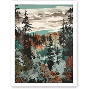 Artery8 Taiga Boreal Autumnal Colours Forest Landscape Artwork Framed Wall Art Print 18X24 Inch Artery8 Taiga Boreal Autumnal Colours Forest Landscape Artwork Framed Wall Art Print 18X24 Inch