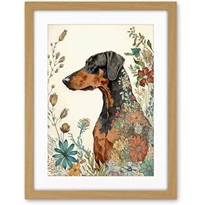 Artery8 Doberman Dog with Spring Flowers Colourful Watercolour Illustration Artwork Framed Wall Art Print 18X24 Inch Artery8 Doberman Dog with Spring Flowers Colourful Watercolour Illustration Artwork Framed Wall Art Print 18X24 Inch