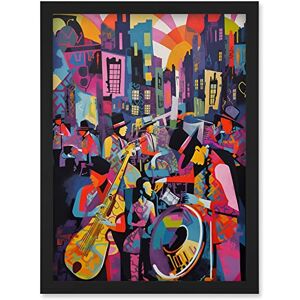 Artery8 New Orleans Jazz Festival Street Musicians Playing Music City at Sunset Abstract Modern Painting Artwork Framed Wall Art Print A4 Artery8 New Orleans Jazz Festival Street Musicians Playing Music City at Sunset Abstract Modern Painting Artwork Framed Wall Art Print A4