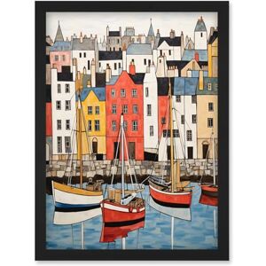 Artery8 Colourful Town Harbour Acrylic Painting Red Yellow Blue Fishing Boats Coastal Townscape Artwork Framed Wall Art Print A4 Artery8 Colourful Town Harbour Acrylic Painting Red Yellow Blue Fishing Boats Coastal Townscape Artwork Framed Wall Art Print A4