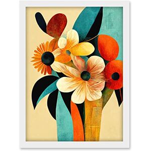 Doppelganger33 LTD Vibrant Modern Abstract Oil Painting Summer Flower Bouquet Teal Orange Artwork Framed A3 Wall Art Print Doppelganger33 LTD Vibrant Modern Abstract Oil Painting Summer Flower Bouquet Teal Orange Artwork Framed A3 Wall Art Print