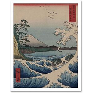 Wee Blue Coo Utagawa Hiroshige Japanese Sea Off Satta Old Painting Art Print Framed Poster Wall Decor 12x16 inch Wee Blue Coo Utagawa Hiroshige Japanese Sea Off Satta Old Painting Art Print Framed Poster Wall Decor 12x16 inch