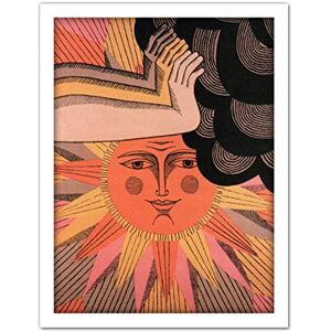 Wee Blue Coo Sun Hands Cloud World Peace Artwork Framed Wall Art Print 18X24 Inch Wee Blue Coo Sun Hands Cloud World Peace Artwork Framed Wall Art Print 18X24 Inch