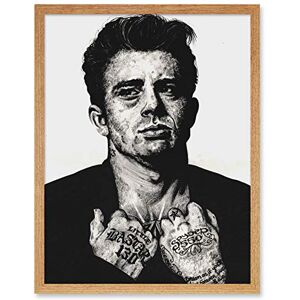 Wee Blue Coo James Dean Tattoo Inked Ikons Wayne Maguire Art Print Framed Poster Wall Decor 12x16 inch Wee Blue Coo James Dean Tattoo Inked Ikons Wayne Maguire Art Print Framed Poster Wall Decor 12x16 inch