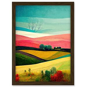 Doppelganger33 LTD Four Seasons Colourful Modern Country Landscape Painting Artwork Framed A3 Wall Art Print Doppelganger33 LTD Four Seasons Colourful Modern Country Landscape Painting Artwork Framed A3 Wall Art Print