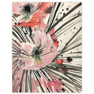 Artery8 Pink Poppy Flowers Abstract Watercolour Painting Living Room Extra Large XL Wall Art Poster Print Artery8 Pink Poppy Flowers Abstract Watercolour Painting Living Room Extra Large XL Wall Art Poster Print