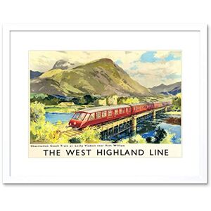 Wee Blue Coo Rail Scotland West Highland Line British Railways Picture Framed Wall Art Print Wee Blue Coo Rail Scotland West Highland Line British Railways Picture Framed Wall Art Print
