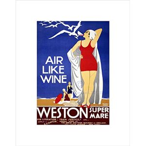 Wee Blue Coo Travel Weston Super Mare Gwr Railway UK Vintage Advert Wall Art Print Wee Blue Coo Travel Weston Super Mare Gwr Railway UK Vintage Advert Wall Art Print